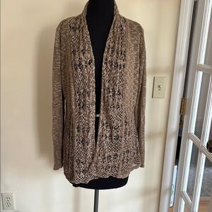Belldini Tan Open-Front Cardigan